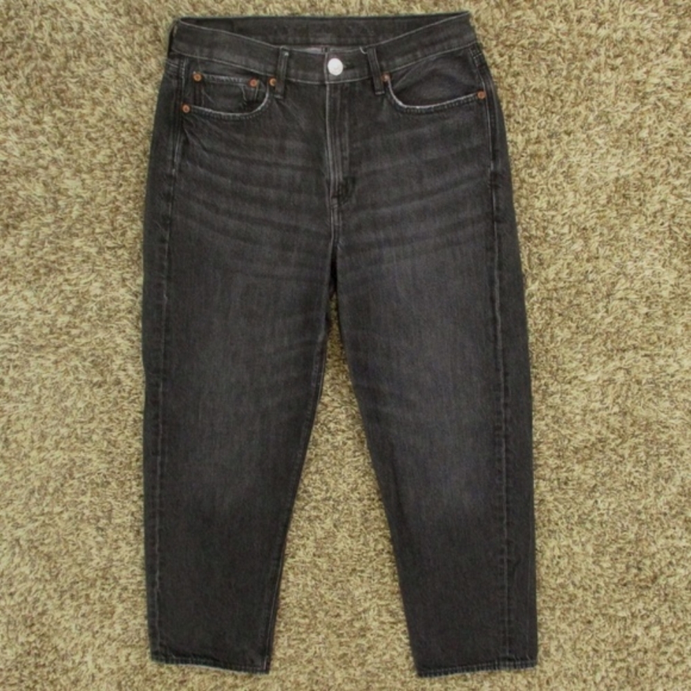 American Eagle Jeans Women's 6 Black 90s‎ Boyfriend High Rise Denim